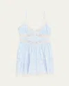 Loveshackfancy Ressie Lace Inset Cotton Mini Sundress In Multi