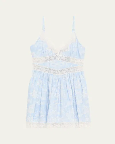 LOVESHACKFANCY RESSIE LACE-TRIM MINI DRESS