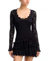 Loveshackfancy Rhea Lace Mini Dress In Black