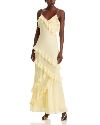 Loveshackfancy Rialto Ruffle Trim Dress In Citron