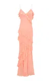 Loveshackfancy Rialto Ruffled Chiffon Maxi Dress In Pink