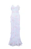 Loveshackfancy Rialto Ruffled Maxi Dress In Blue