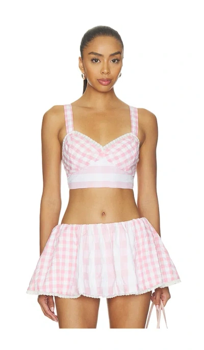 Loveshackfancy Ricky Top In Pink