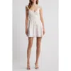 Loveshackfancy Rietta Lace Inset Cotton Button-up Minidress In White