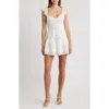 Loveshackfancy Rietta Lace Inset Cotton Button-up Minidress In White