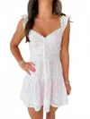 Loveshackfancy Rietta Mini Dress In Powder Pink In White