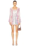 Loveshackfancy Risbo Paillette-sequined Mini Dress In Iridescent Peche