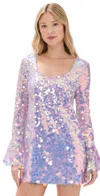 Loveshackfancy Risbo Paillette-sequined Mini Dress In Lilac