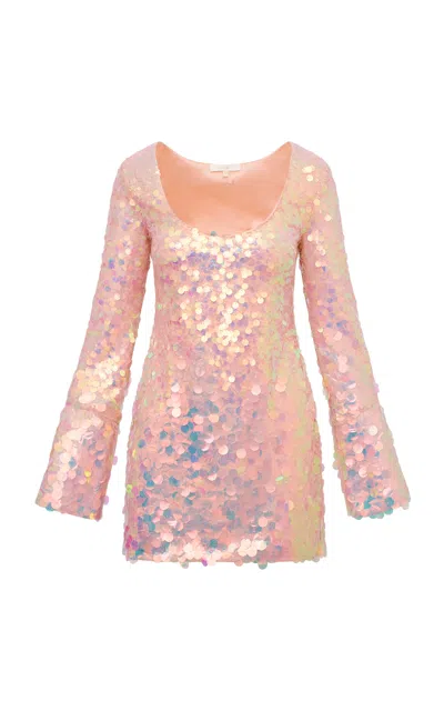 Loveshackfancy Risbo Paillette-sequined Mini Dress In Lilac