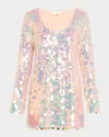 Loveshackfancy Risbo Paillette-sequined Mini Dress In Lilac