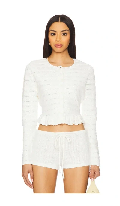Loveshackfancy Rogan Cardigan In Ivory