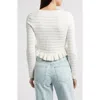 Loveshackfancy Rogan Crewneck Cardigan Sweater In Ivory