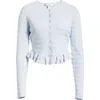 Loveshackfancy Rogan Crewneck Cardigan Sweater In Morning Sky