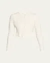 Loveshackfancy Rogan Crewneck Cardigan Sweater In Ivory