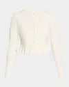 Loveshackfancy Rogan Crewneck Cardigan Sweater In Ivory