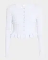 Loveshackfancy Rogan Crewneck Cardigan Sweater In Morning Sky