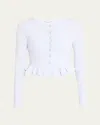 Loveshackfancy Rogan Crewneck Cardigan Sweater In Morning Sky