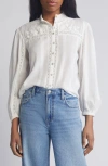 Loveshackfancy Ronda Floral-embroidery Blouse In Antique White