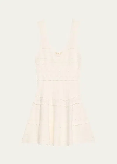 Loveshackfancy Ronelle Sleeveless Embroidered Scoop-neck Mini Dress In Neutral