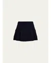 Loveshackfancy Rora Cable-knit Mini Skirt In Black