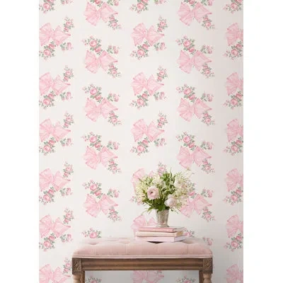 Loveshackfancy Rosa Beaux Pastel Blue Peel And Stick Wallpaper In Pink