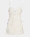 Loveshackfancy Rosalisa Embroidered Cotton Mini Dress In Optic White