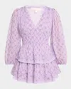 Loveshackfancy Rosamina Long Sleeve Cotton Minidress In Lilac Dream