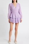 Loveshackfancy Rosamina Long Sleeve Cotton Minidress In Lilac Dream