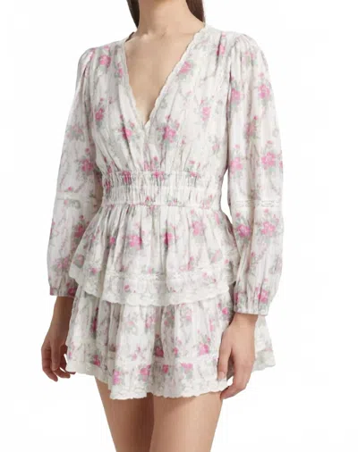 LOVESHACKFANCY ROSAMINA ROSE PICNIC MINI DRESS IN PINK