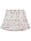 Loveshackfancy Ruffle Mini Dainty Skirt In Dusty Lavender In White