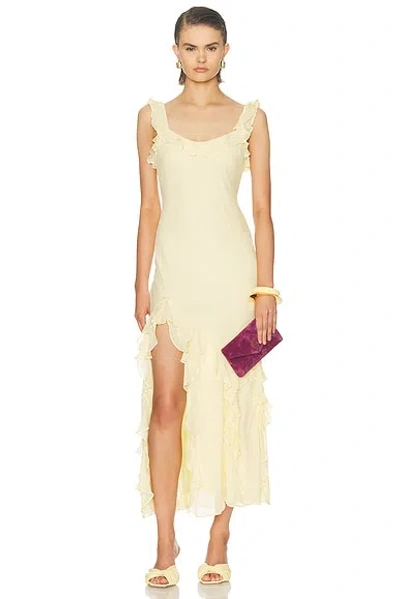 Loveshackfancy Roseline Dress In Yellow