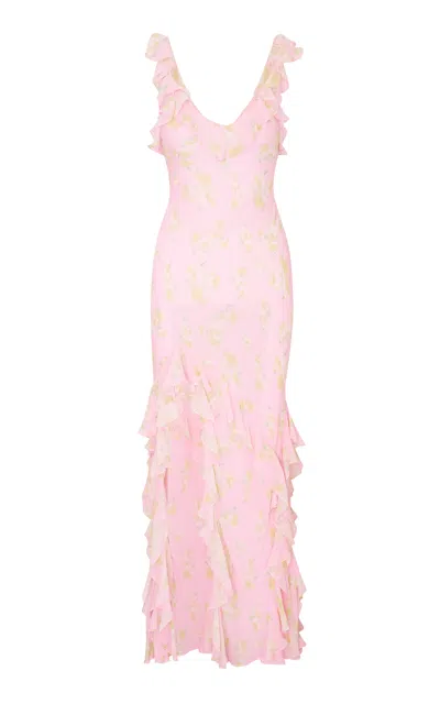 Loveshackfancy Roseline Printed Maxi Dress In Pink