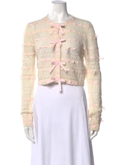 Pre-owned Loveshackfancy Roselline Patterned Sweater In Neutrals