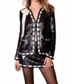Loveshackfancy Rosina Sequined Jacket In Black