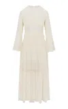 Loveshackfancy Rosney Lace-paneled Chiffon Maxi Dress In Ivory