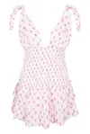 Loveshackfancy Rossi Dress Cerise Pink In White