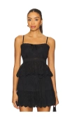 Loveshackfancy Rowina Lace Ruffle Hem Camisole In Black