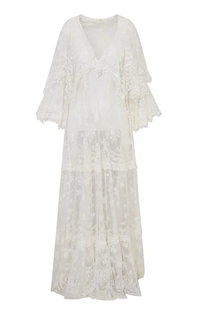 Loveshackfancy Roylan Sheer Maxi Dress In White