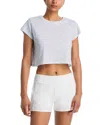 Loveshackfancy Rubin Cropped Tee In Blue