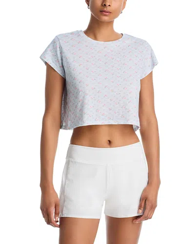 Loveshackfancy Rubin Cropped Tee In Blue