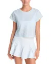 Loveshackfancy Rubin Cropped Tee In Blue