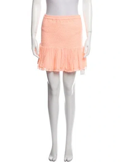Pre-owned Loveshackfancy Ruffle Embellishment Knee-length Skirt In Orange