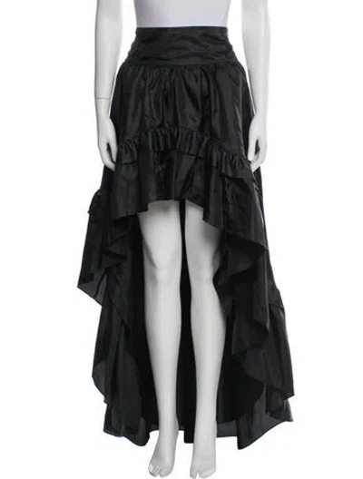 Pre-owned Loveshackfancy Ruffle Embellishment Long Skirt In Black
