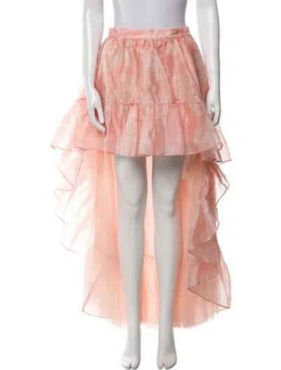 Pre-owned Loveshackfancy Ruffle Embellishment Long Skirt W/ Tags In Pink