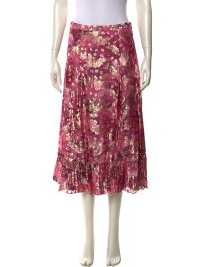 Pre-owned Loveshackfancy Ruffle Embellishment Midi Length Skirt