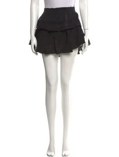 Pre-owned Loveshackfancy Ruffle Embellishment Mini Skirt In Black