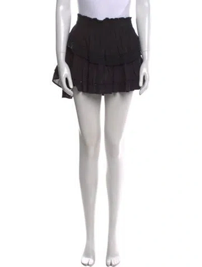 Pre-owned Loveshackfancy Ruffle Embellishment Mini Skirt In Black