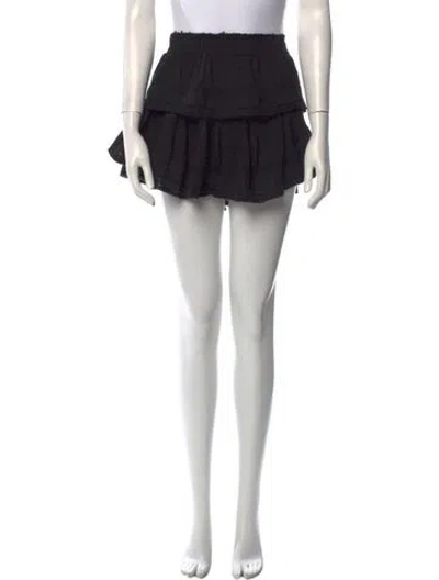 Pre-owned Loveshackfancy Ruffle Embellishment Mini Skirt In Black