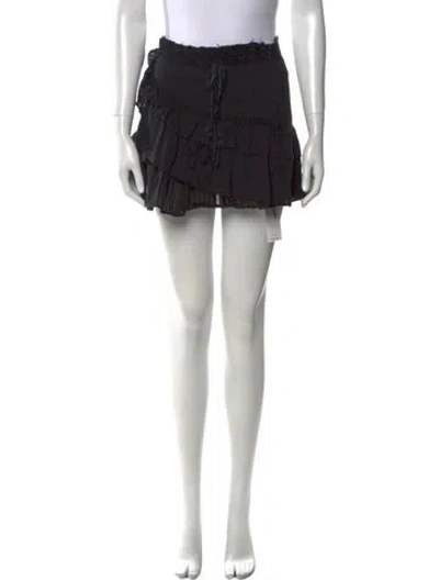 Pre-owned Loveshackfancy Ruffle Embellishment Mini Skirt In Black