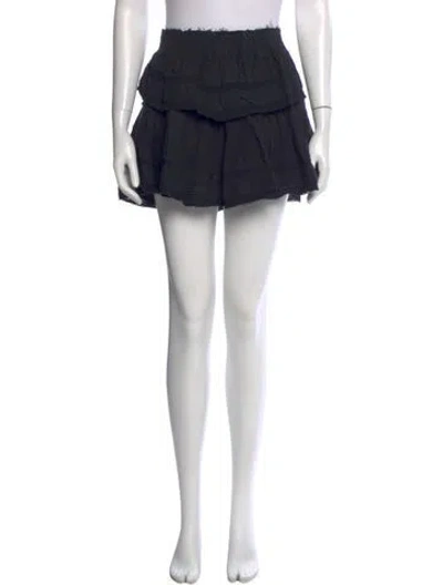 Pre-owned Loveshackfancy Ruffle Embellishment Mini Skirt In Black